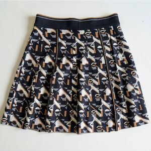 TOPSHOP black/gray/brown/cream Knit mini skirt